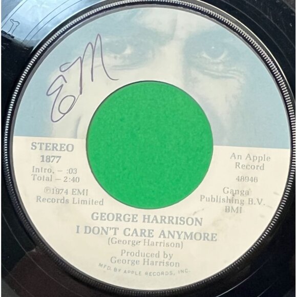 George Harrison Dark Horse / I Dont Care Anymore 45 Vinyl 70s Rock Apple Face - Picture 2 of 6